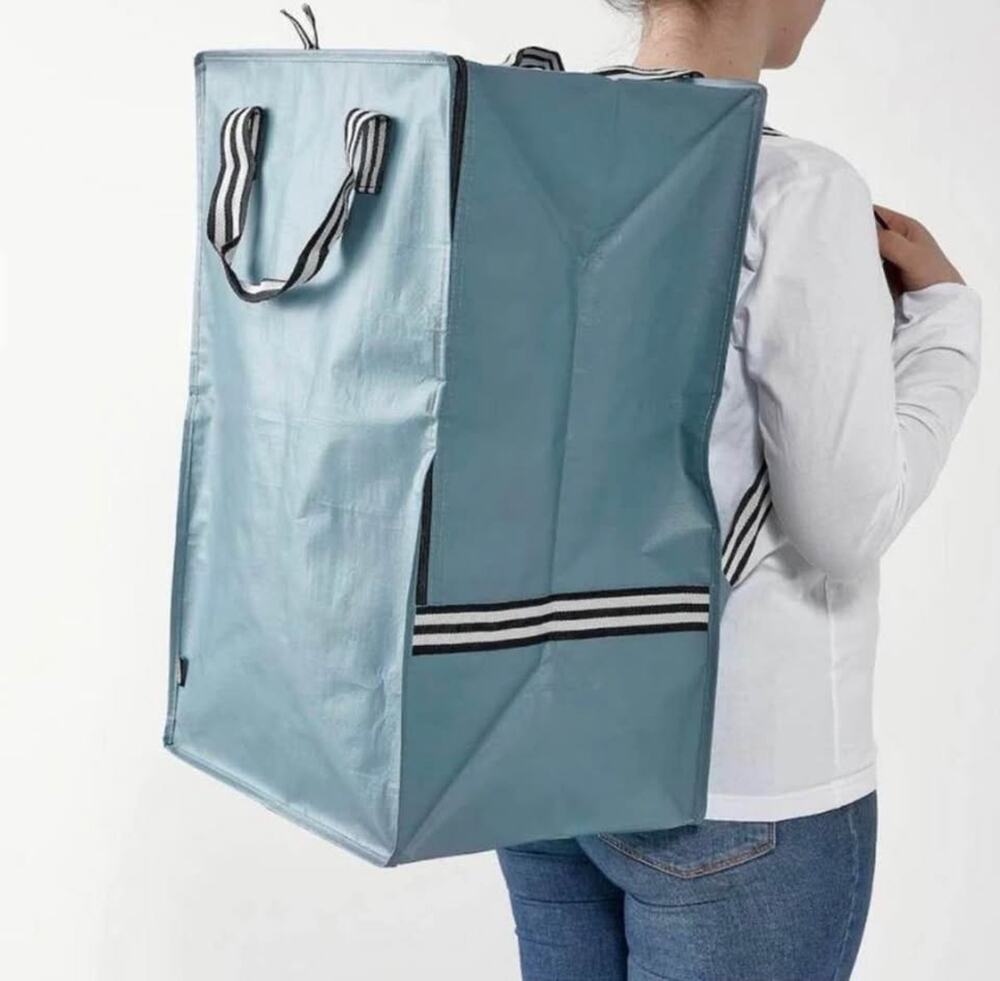 IKEA Light Blue Storage Backpack Bag for Travel College Dorm Storage Luggage